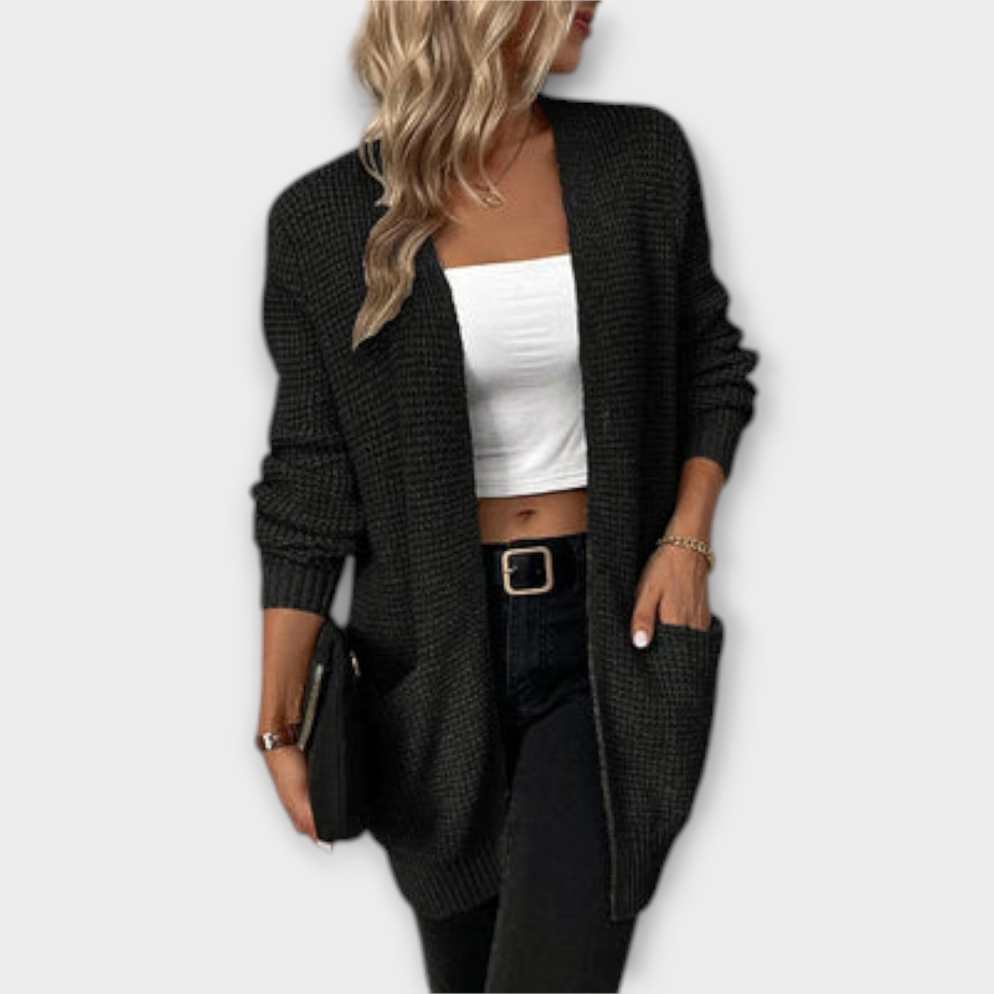 Via™ - Relaxed knit cardigan with pockets