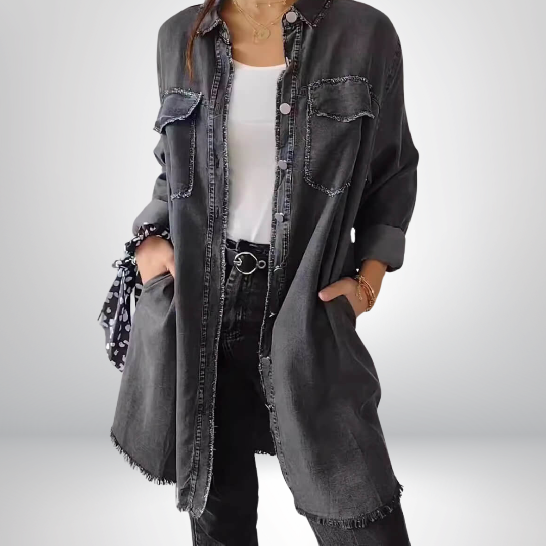 Sofia® | Stylish and Versatile Long Sleeve Denim Jacket with Collar