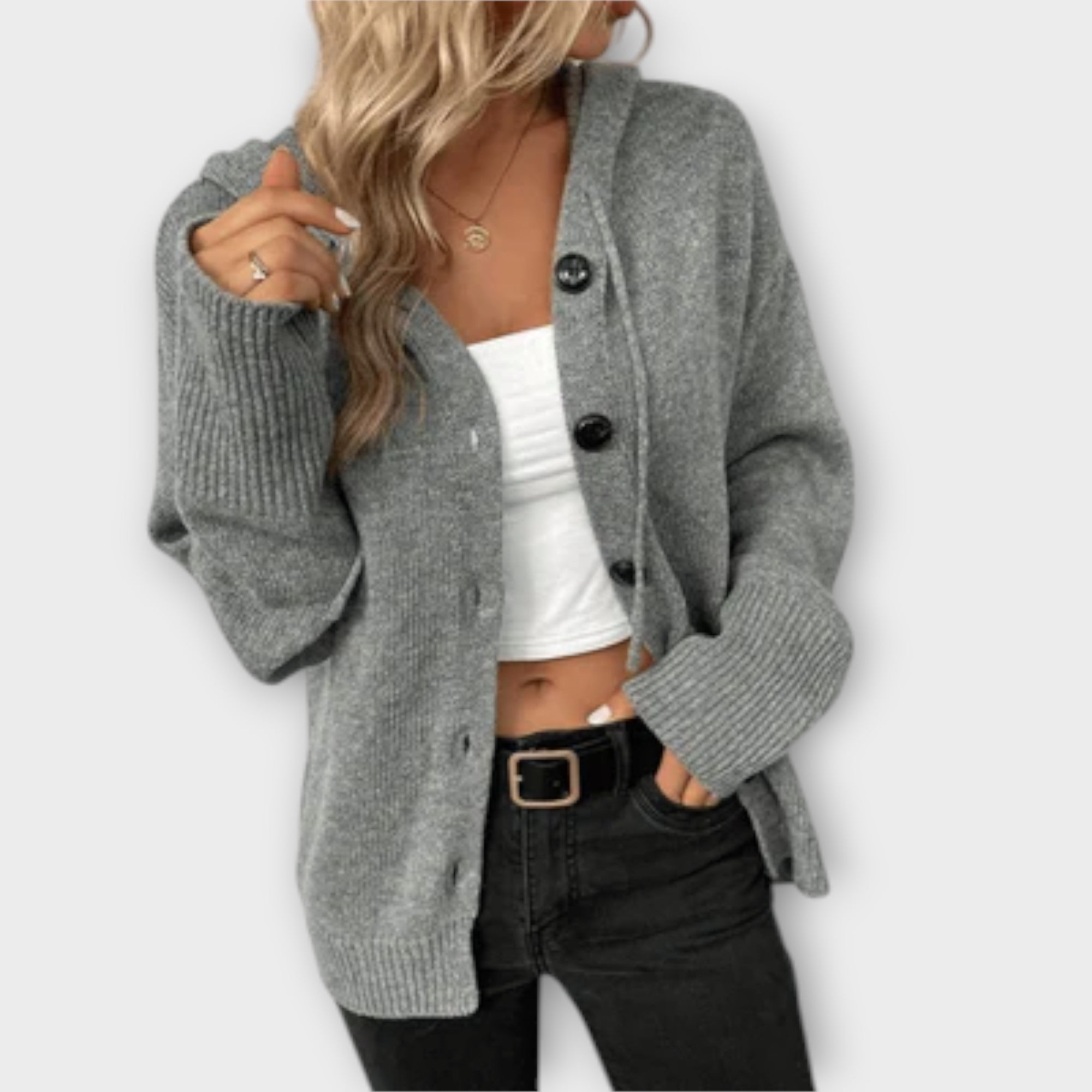 Berta™ - Elegant knitted cardigan with buttons