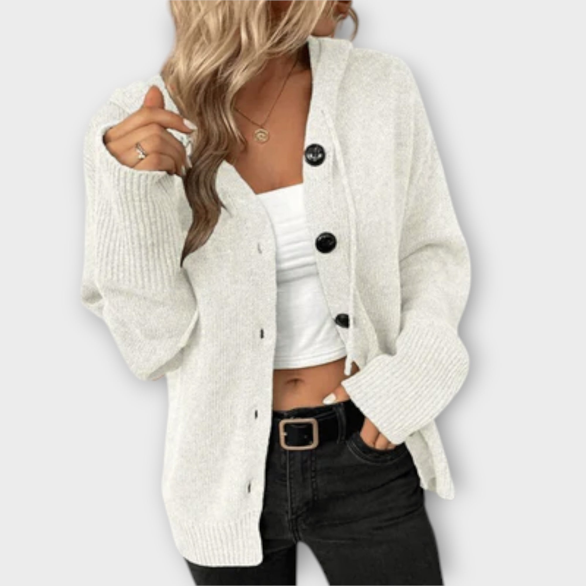 Berta™ - Elegant knitted cardigan with buttons
