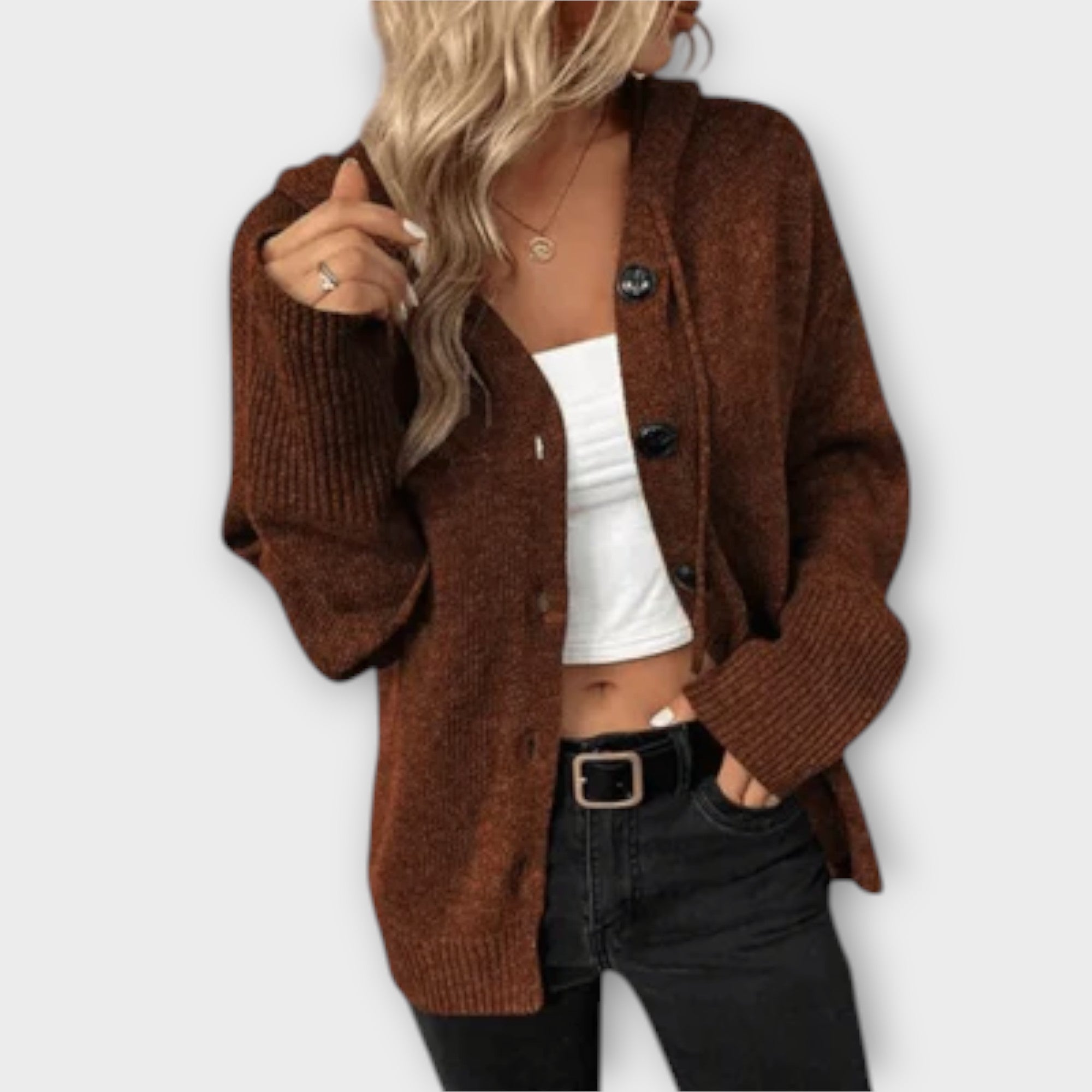 Berta™ - Elegant knitted cardigan with buttons