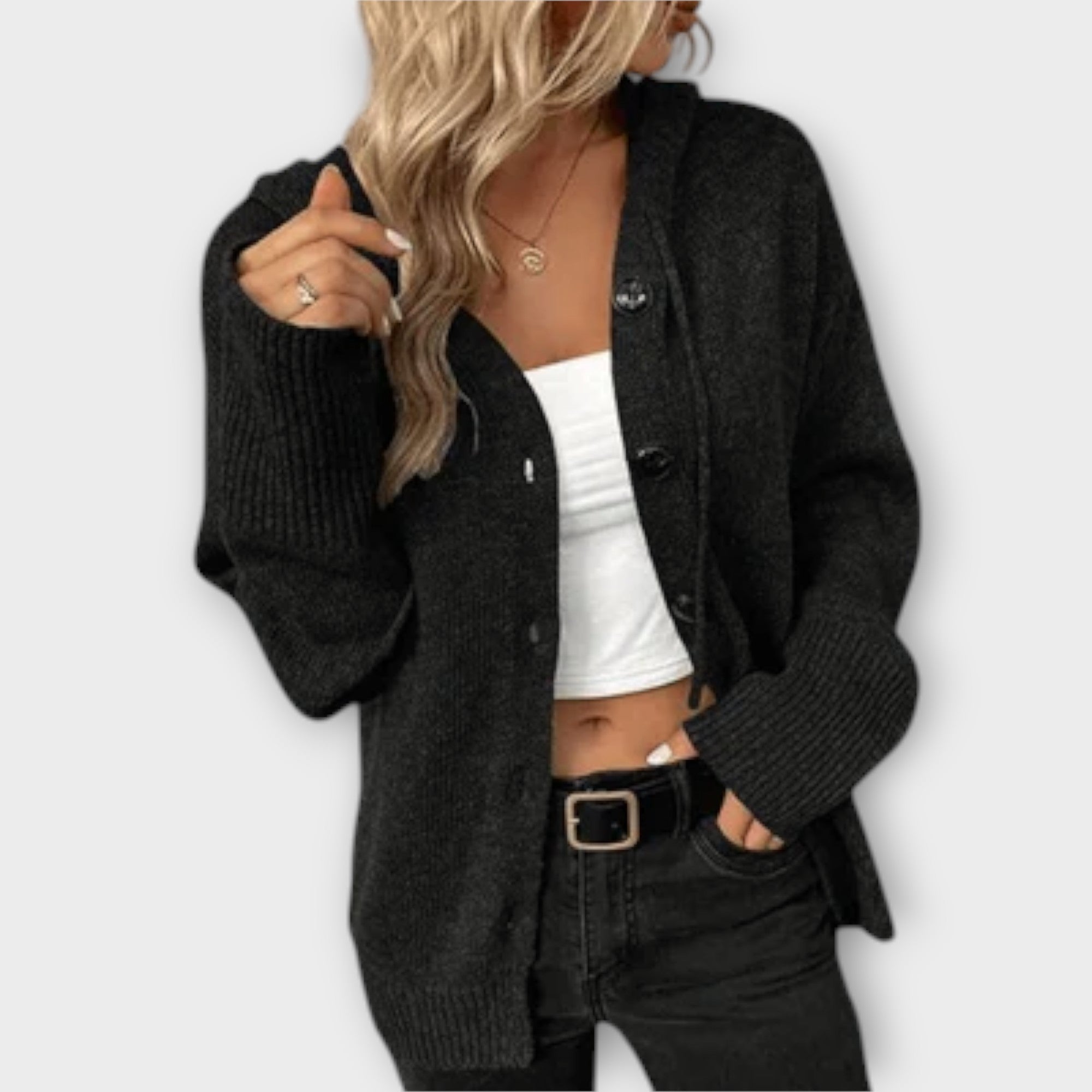 Berta™ - Elegant knitted cardigan with buttons