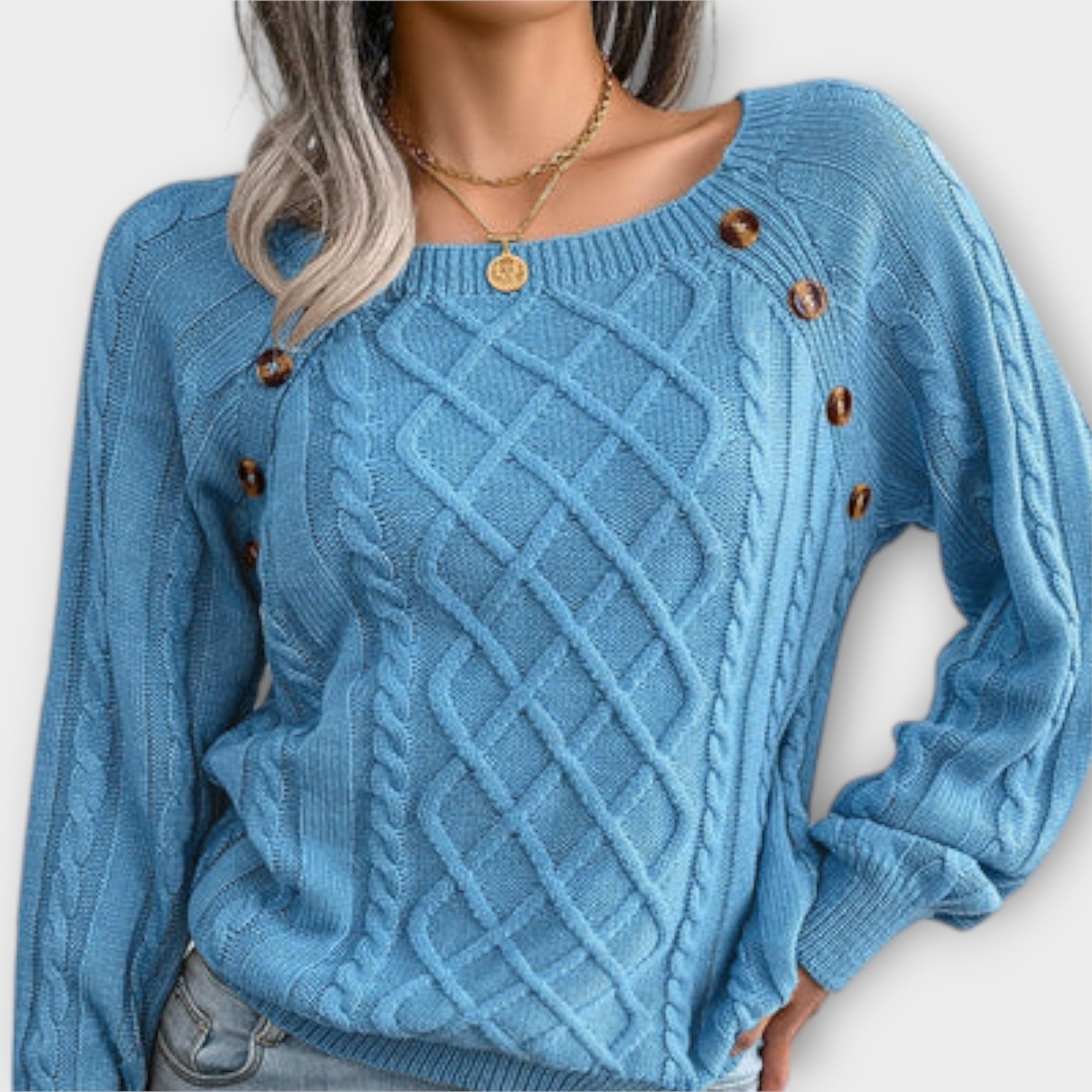 Mila™ - Elegant knit pullover with buttons