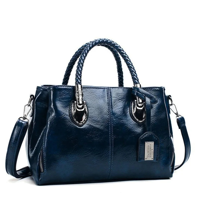 Sofia™ | Elegant leather bag with braided handles