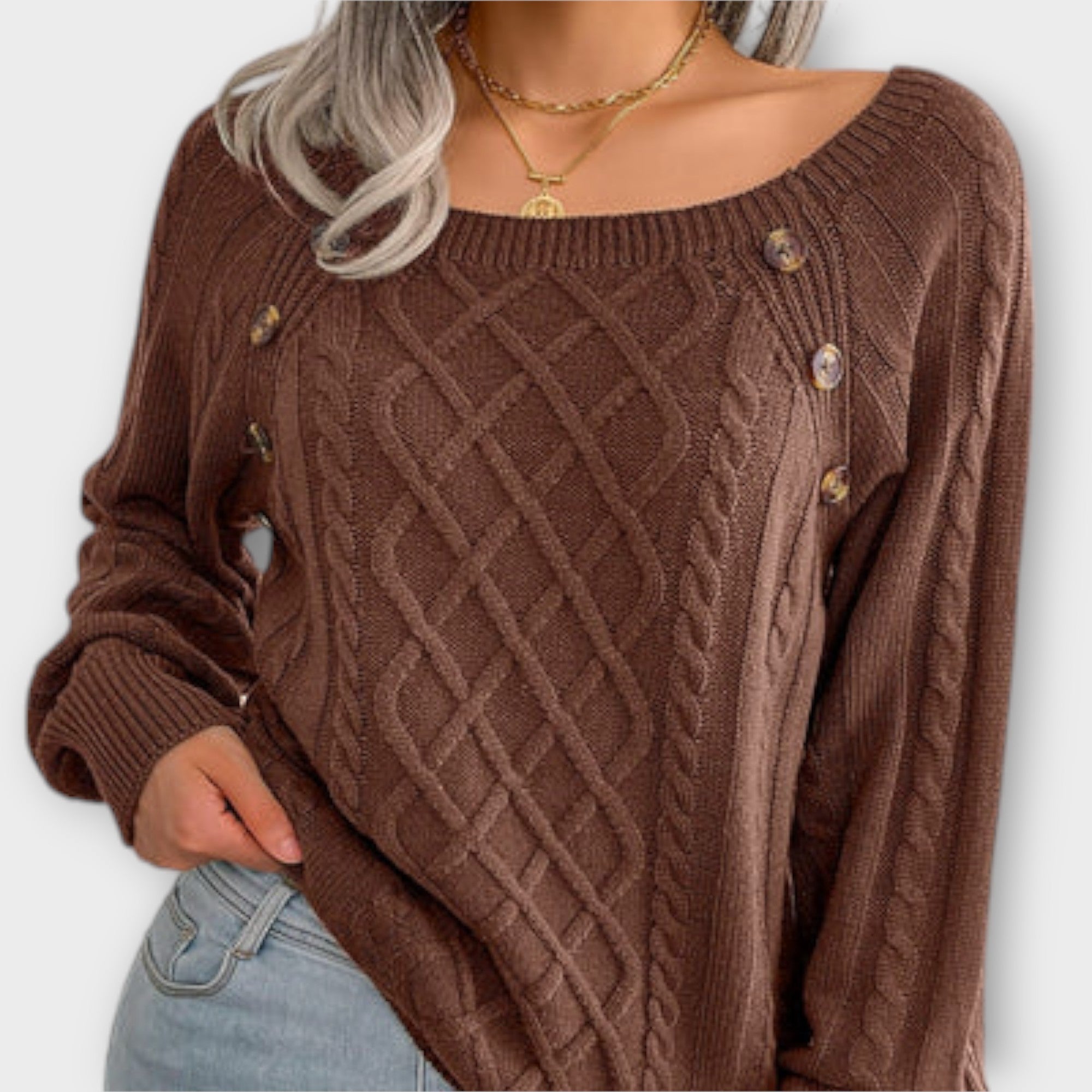 Mila™ - Elegant knit pullover with buttons