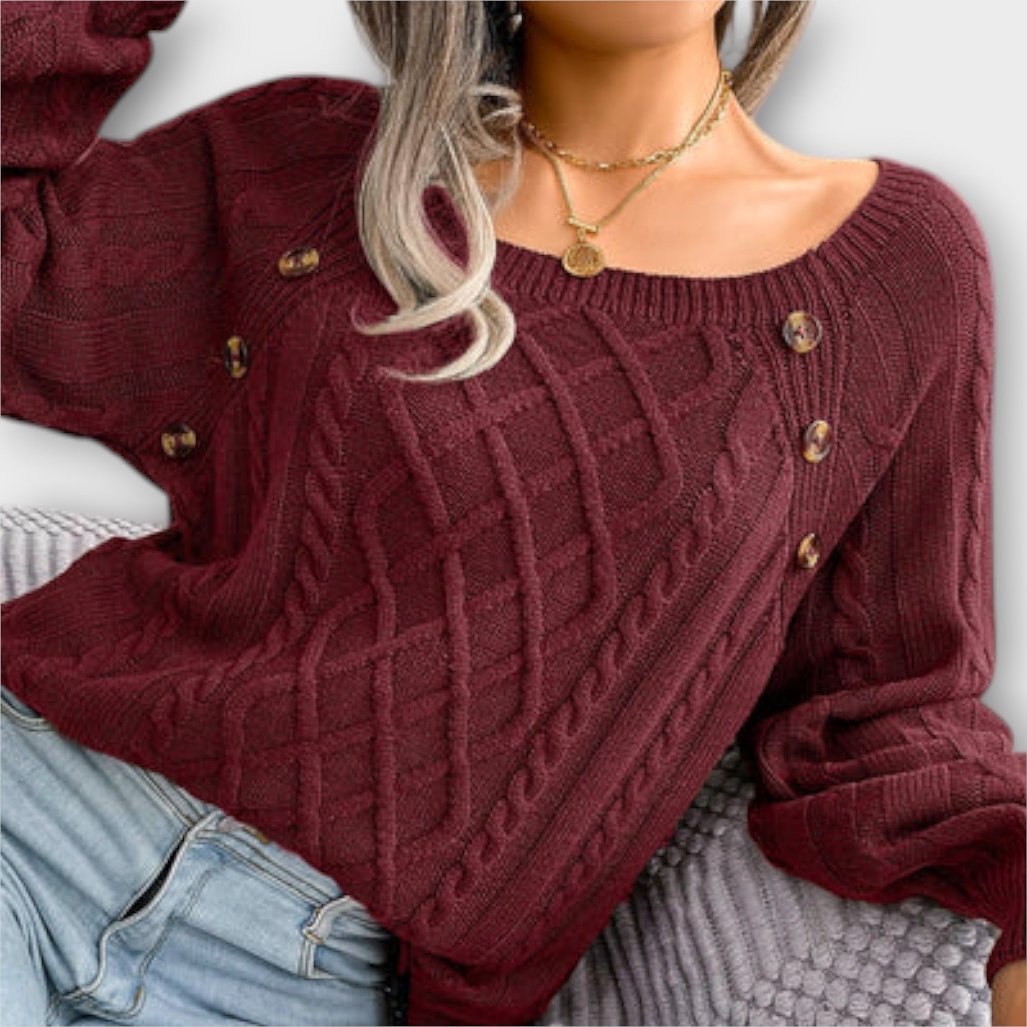 Mila™ - Elegant knit pullover with buttons