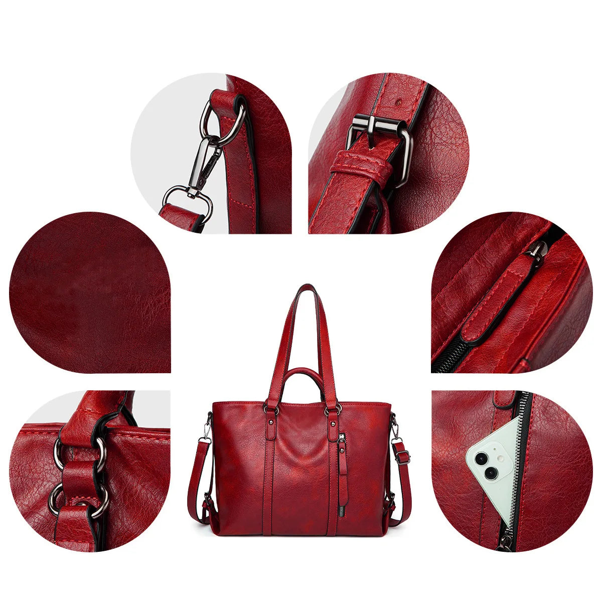 Sofia™ | Large capacity leather shoulder bag