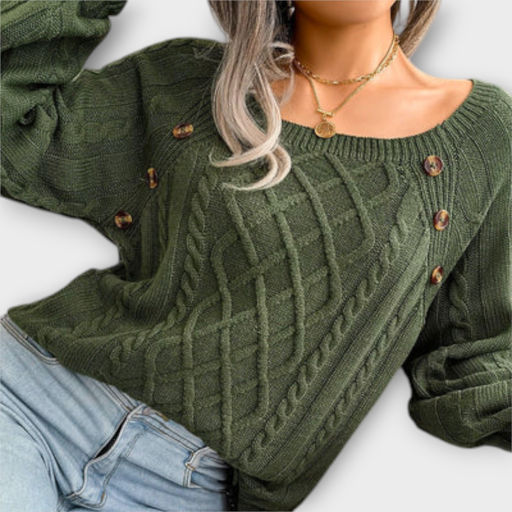 Mila™ - Elegant knit pullover with buttons