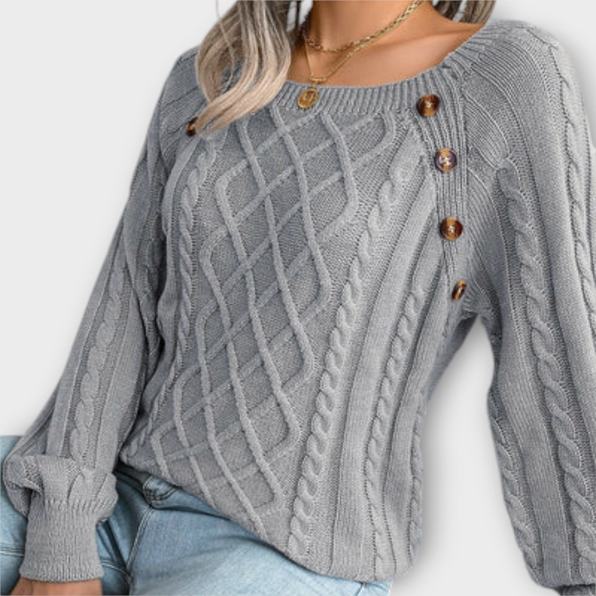 Mila™ - Elegant knit pullover with buttons