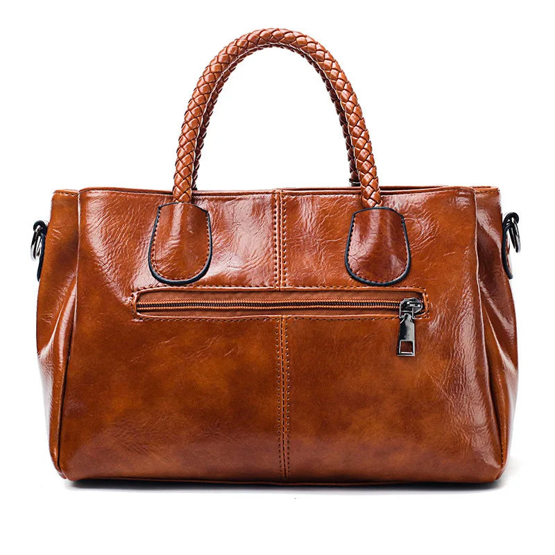 Sofia™ | Elegant leather bag with braided handles