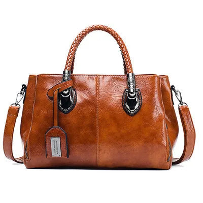 Sofia™ | Elegant leather bag with braided handles
