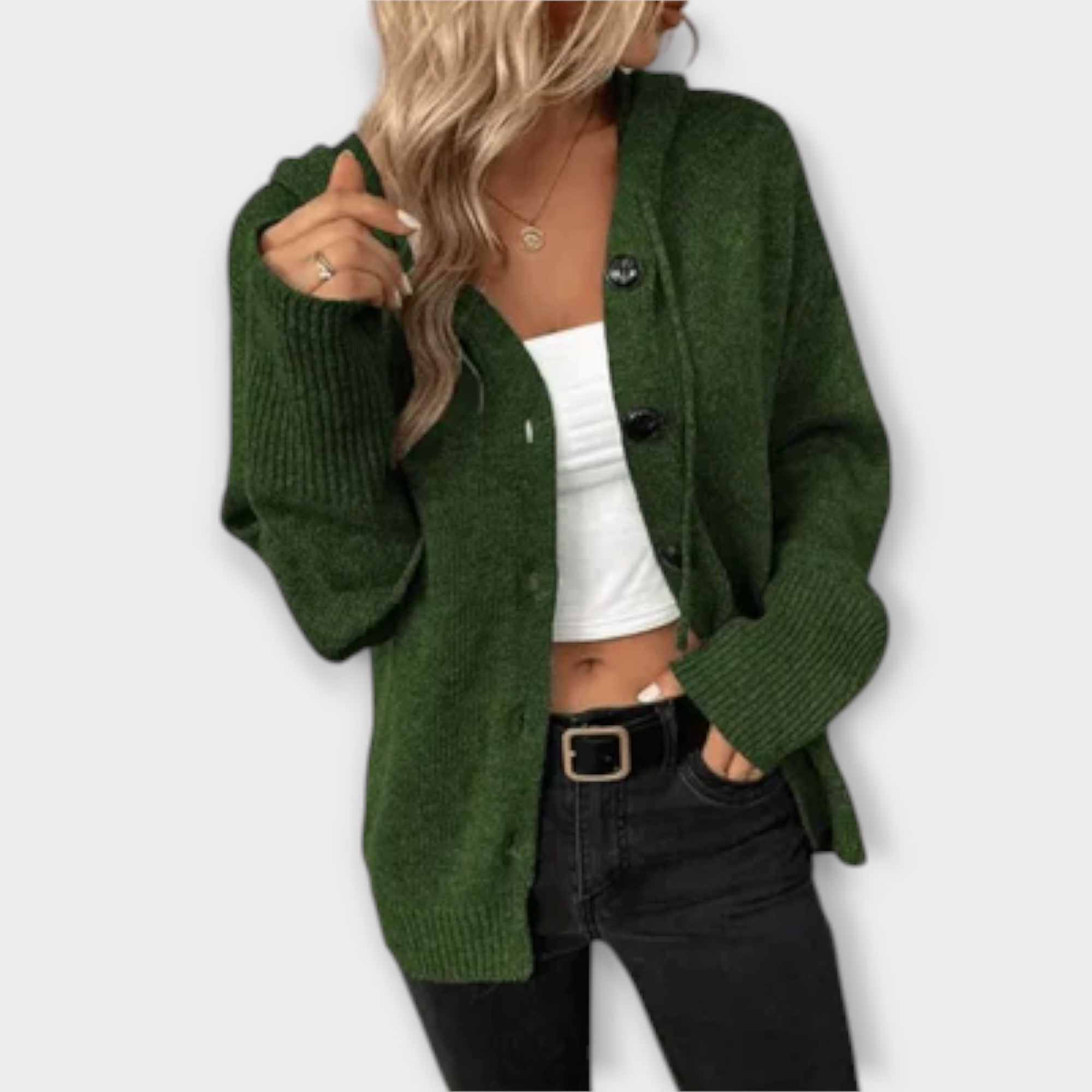 Berta™ - Elegant knitted cardigan with buttons