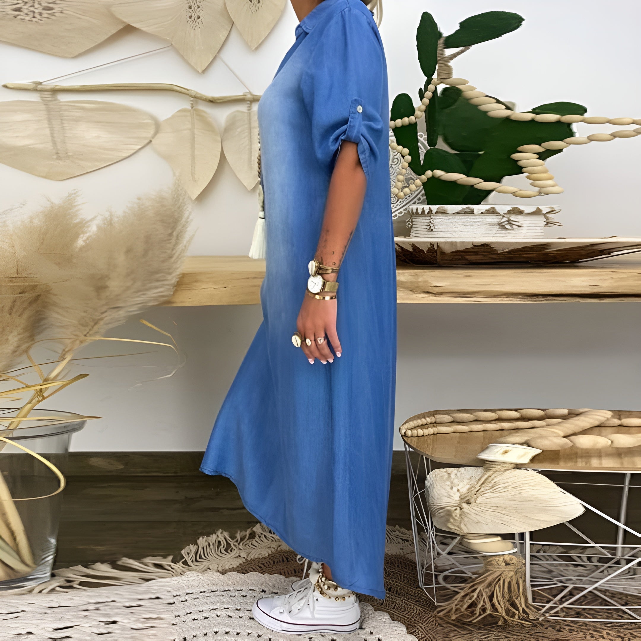 Sofia™ | V-neck denim dress
