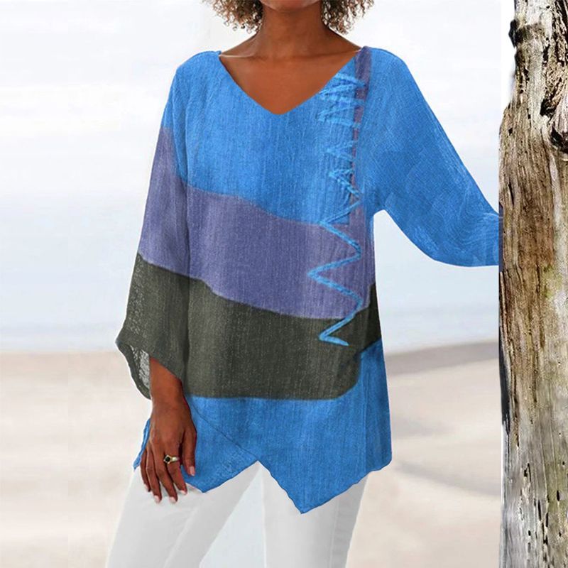 Helene™ - Trendy V-neck Color Top