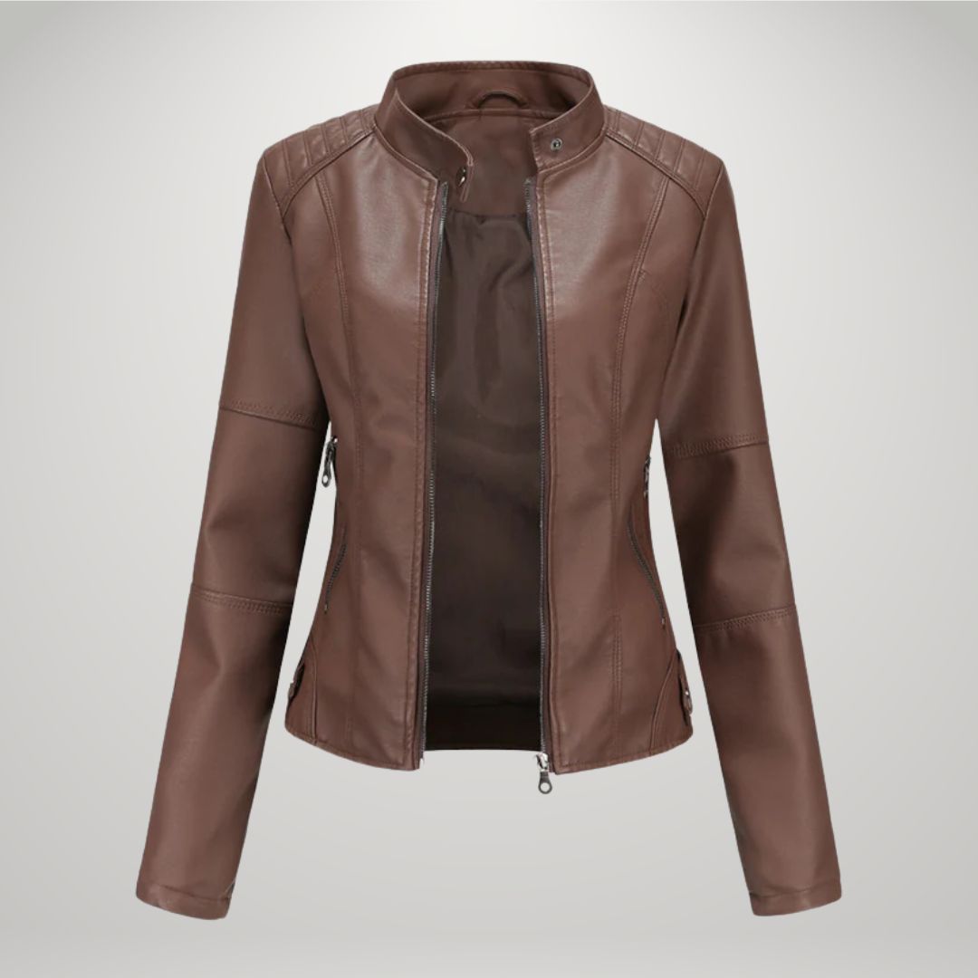 Amalie™ - Slim Faux Leather Jacket