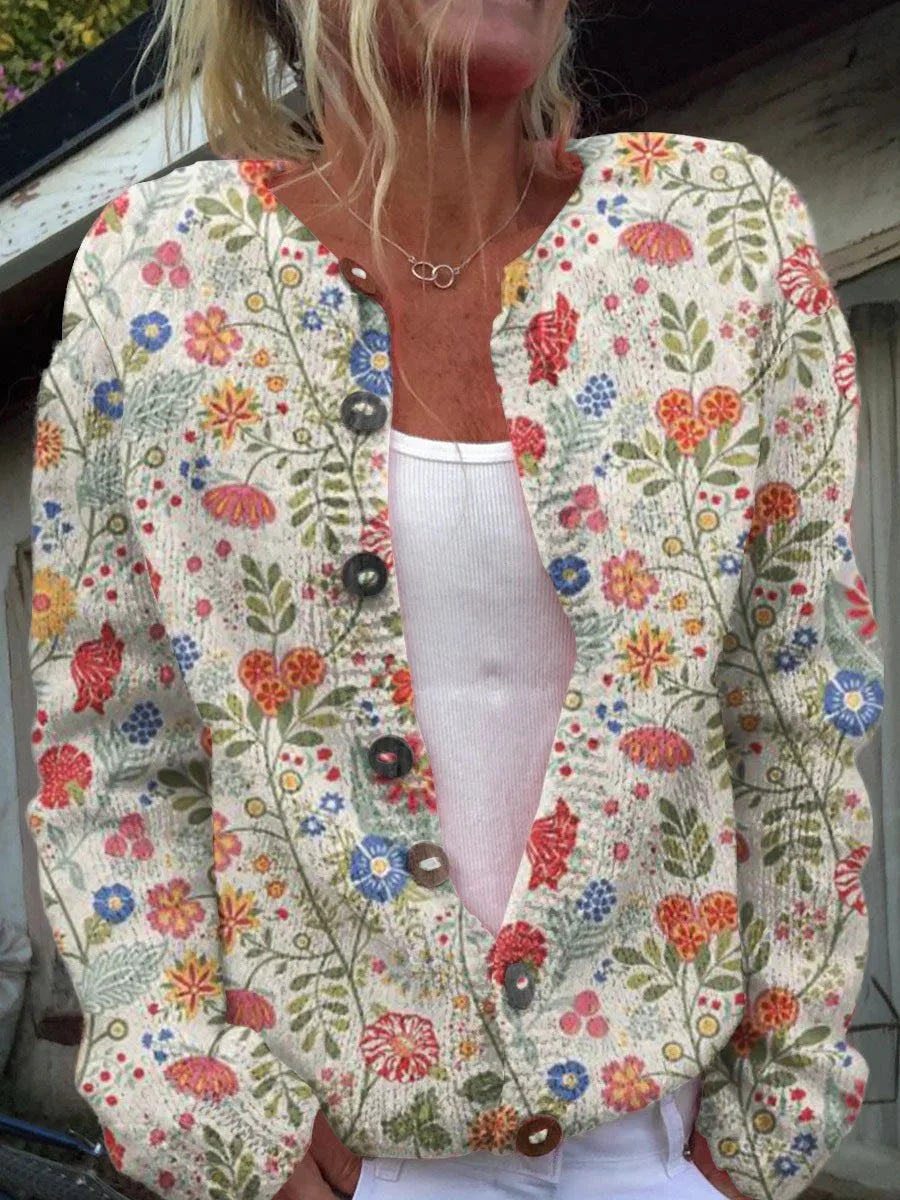 Florentina™ – Elegant cardigan with floral print