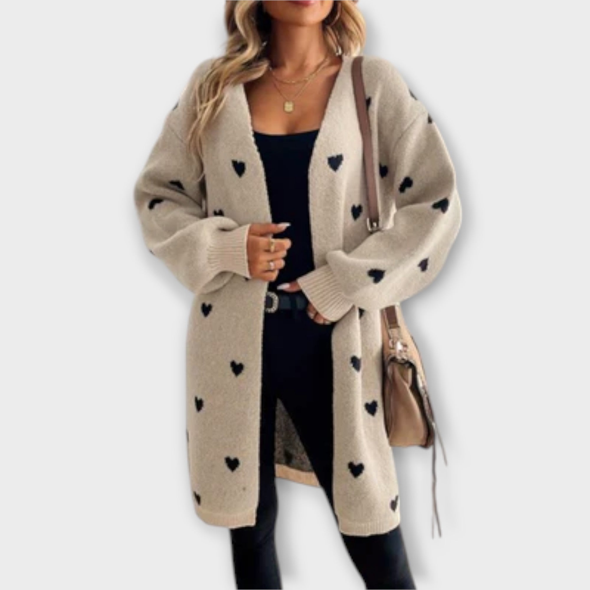 Chona™ - Soft cardigan with heart print