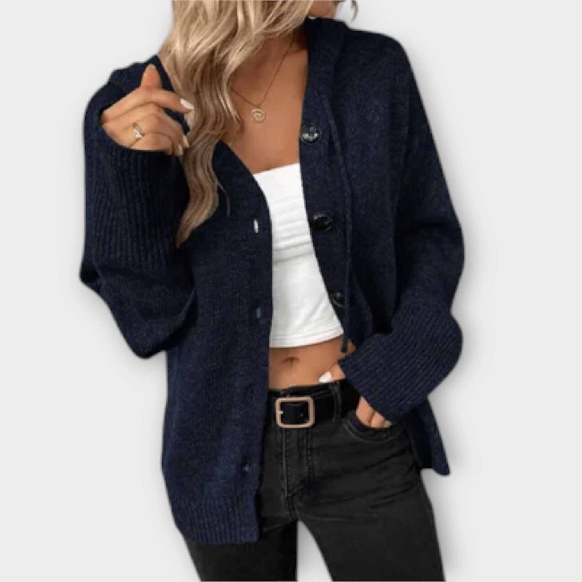 Berta™ - Elegant knitted cardigan with buttons
