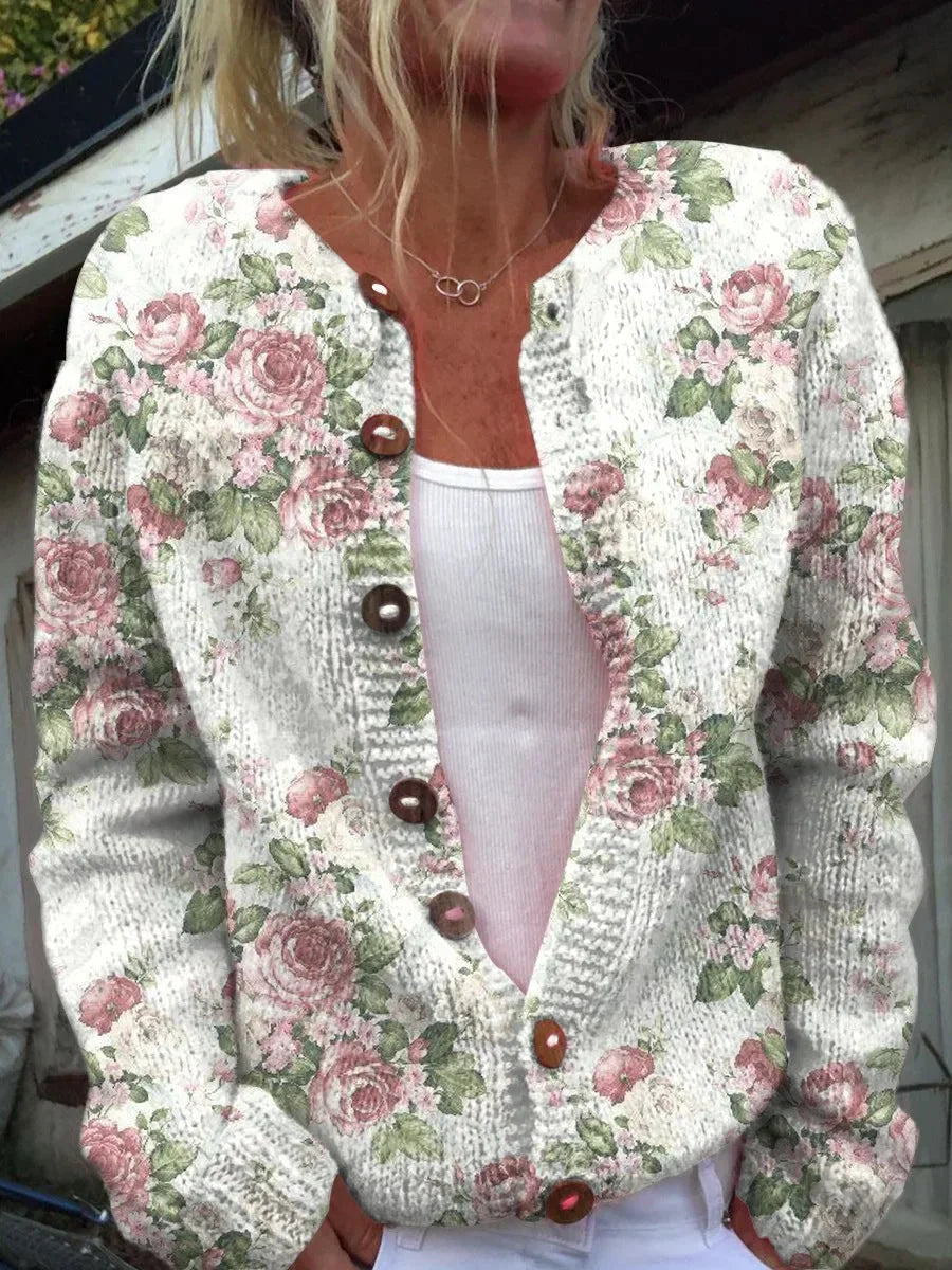 Florentina™ – Elegant cardigan with floral print