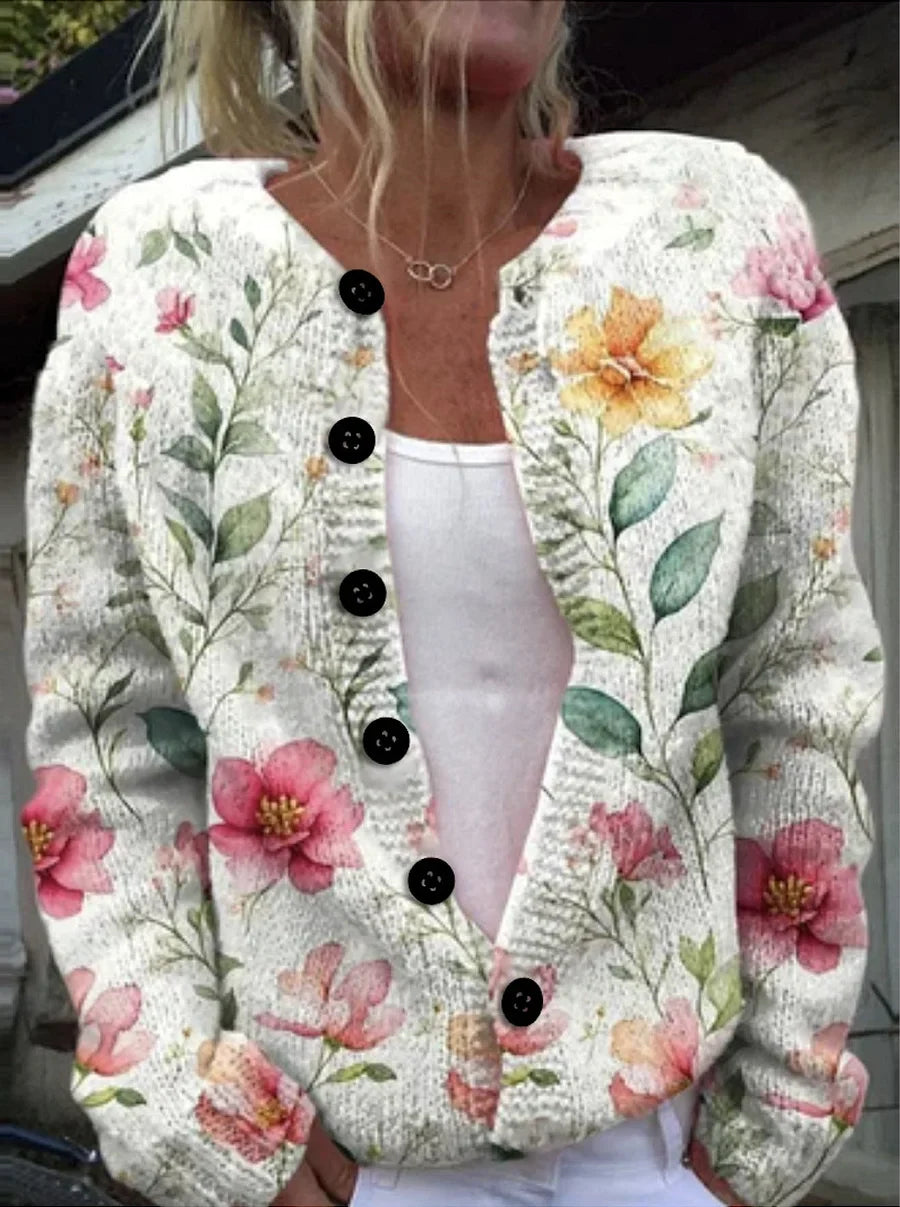 Florentina™ – Elegant cardigan with floral print
