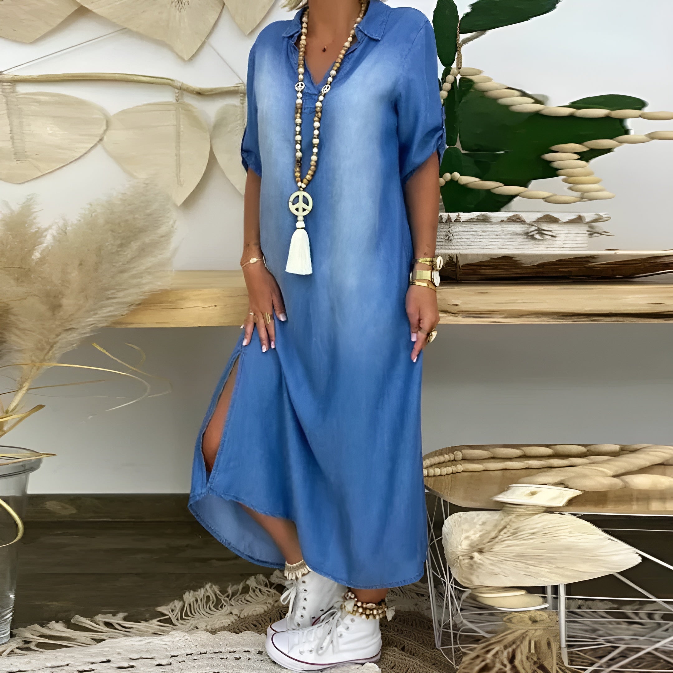 Sofia™ | V-neck denim dress