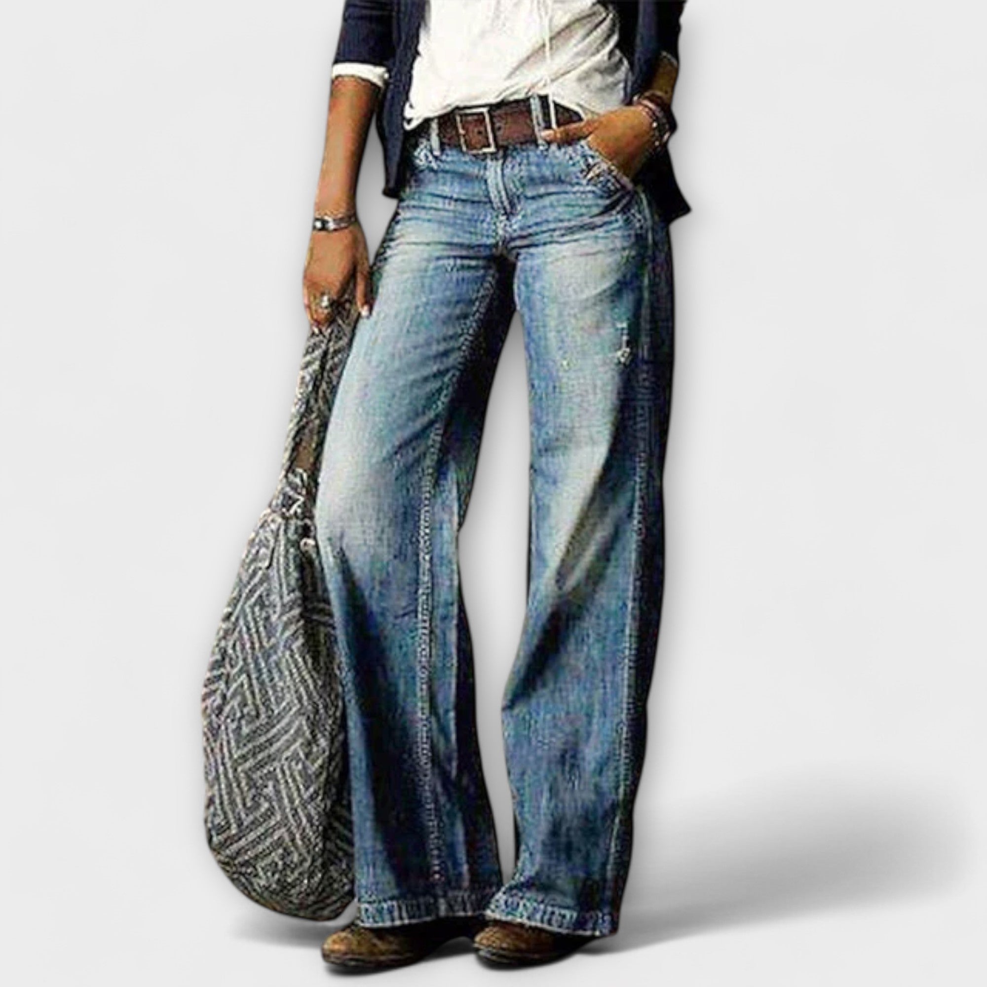 Delian™ - Wide Leg Denim Pants