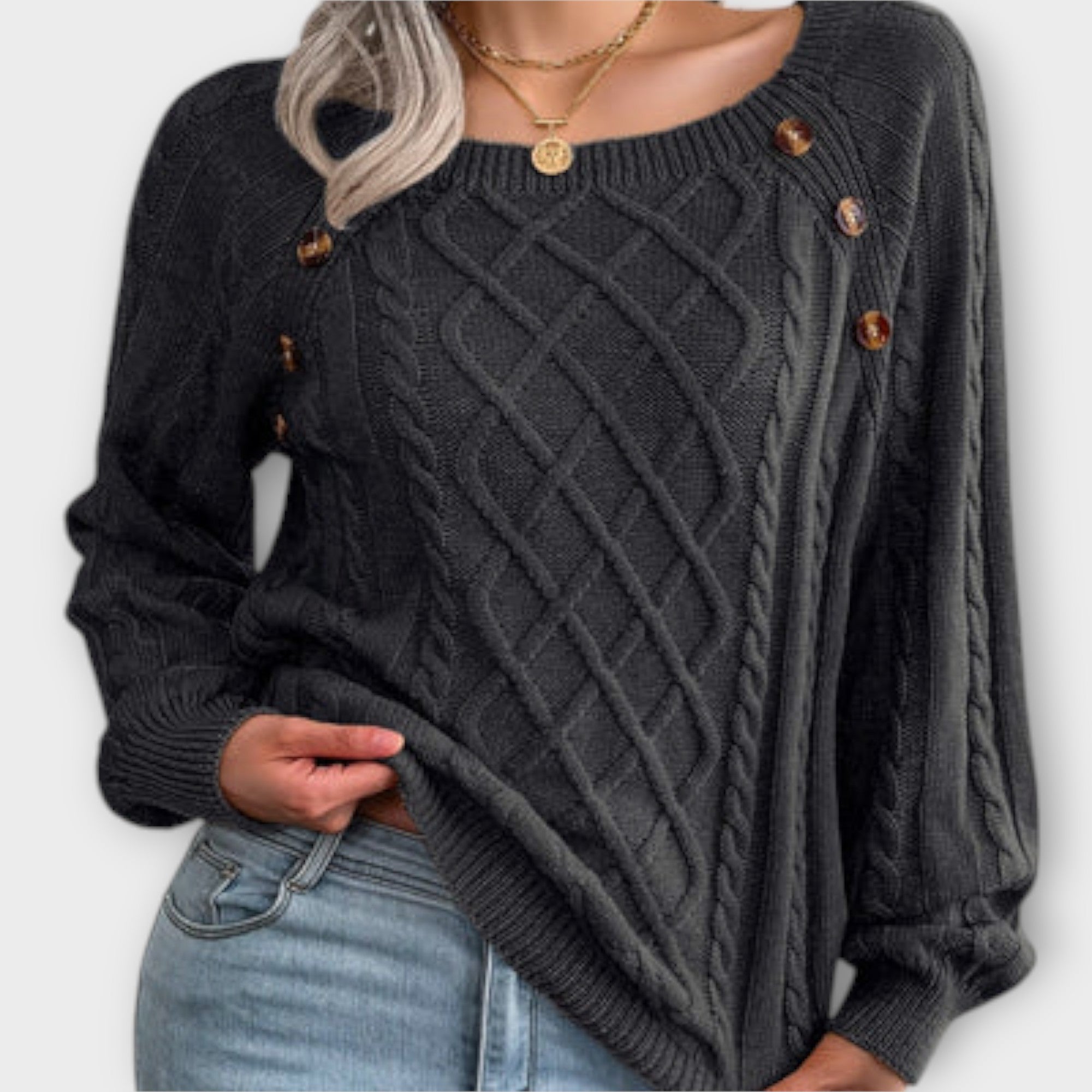 Mila™ - Elegant knit pullover with buttons