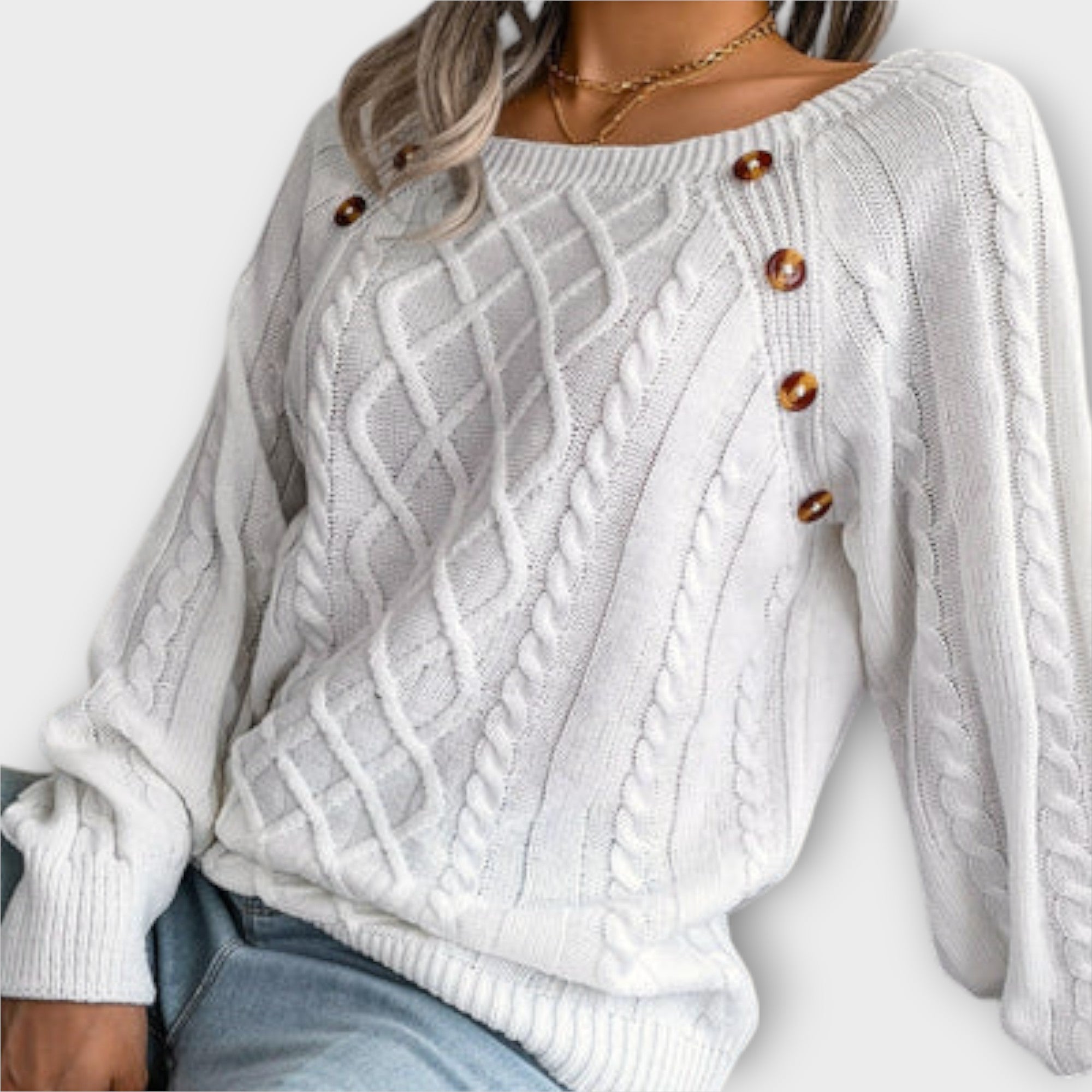 Mila™ - Elegant knit pullover with buttons