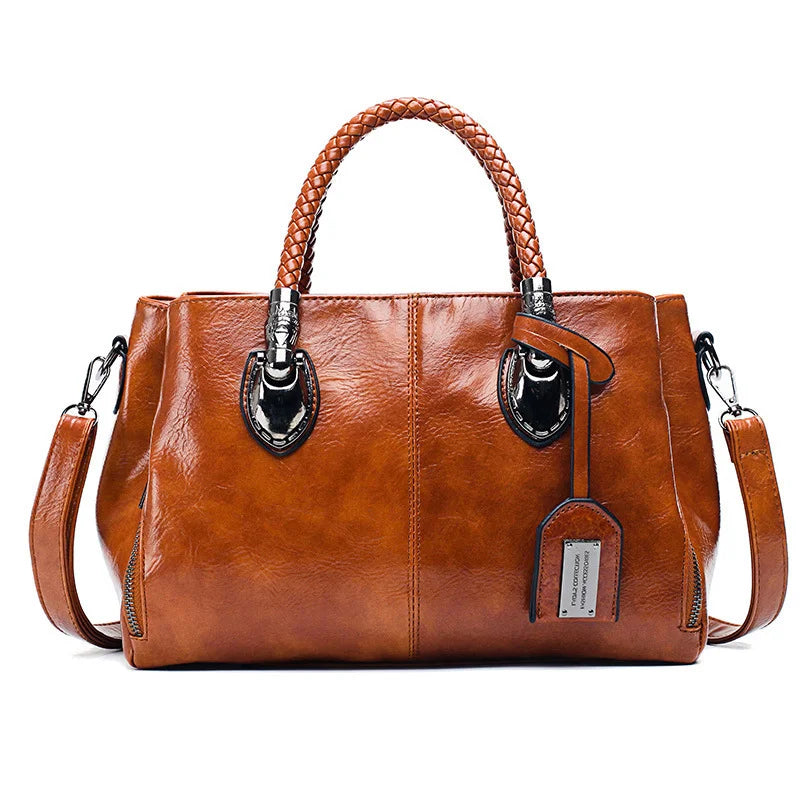 Sofia™ | Elegant leather bag with braided handles
