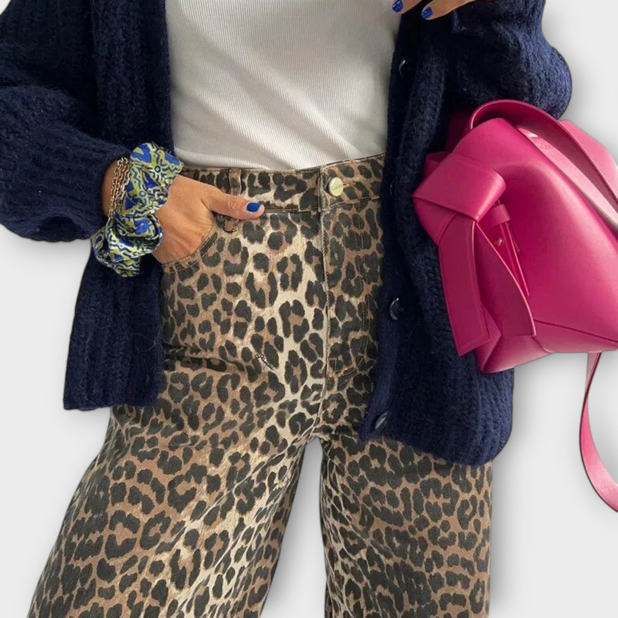 Macklyn™ - Vintage leopard print jeans