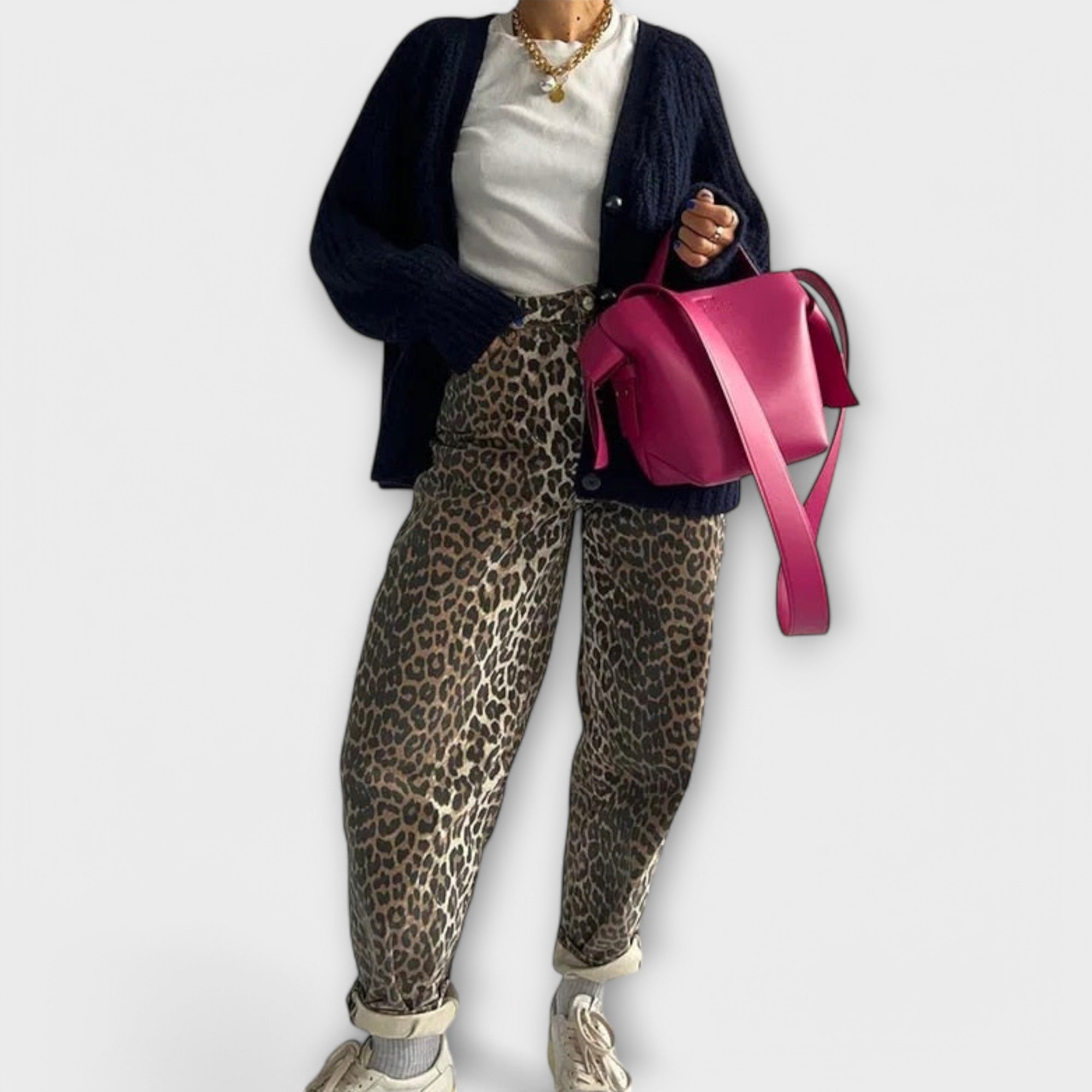 Macklyn™ - Vintage leopard print jeans