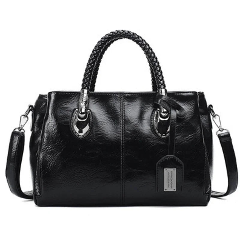 Sofia™ | Elegant leather bag with braided handles