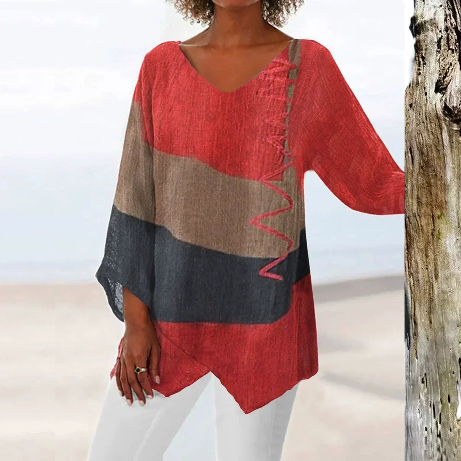 Helene™ - Trendy V-neck Color Top